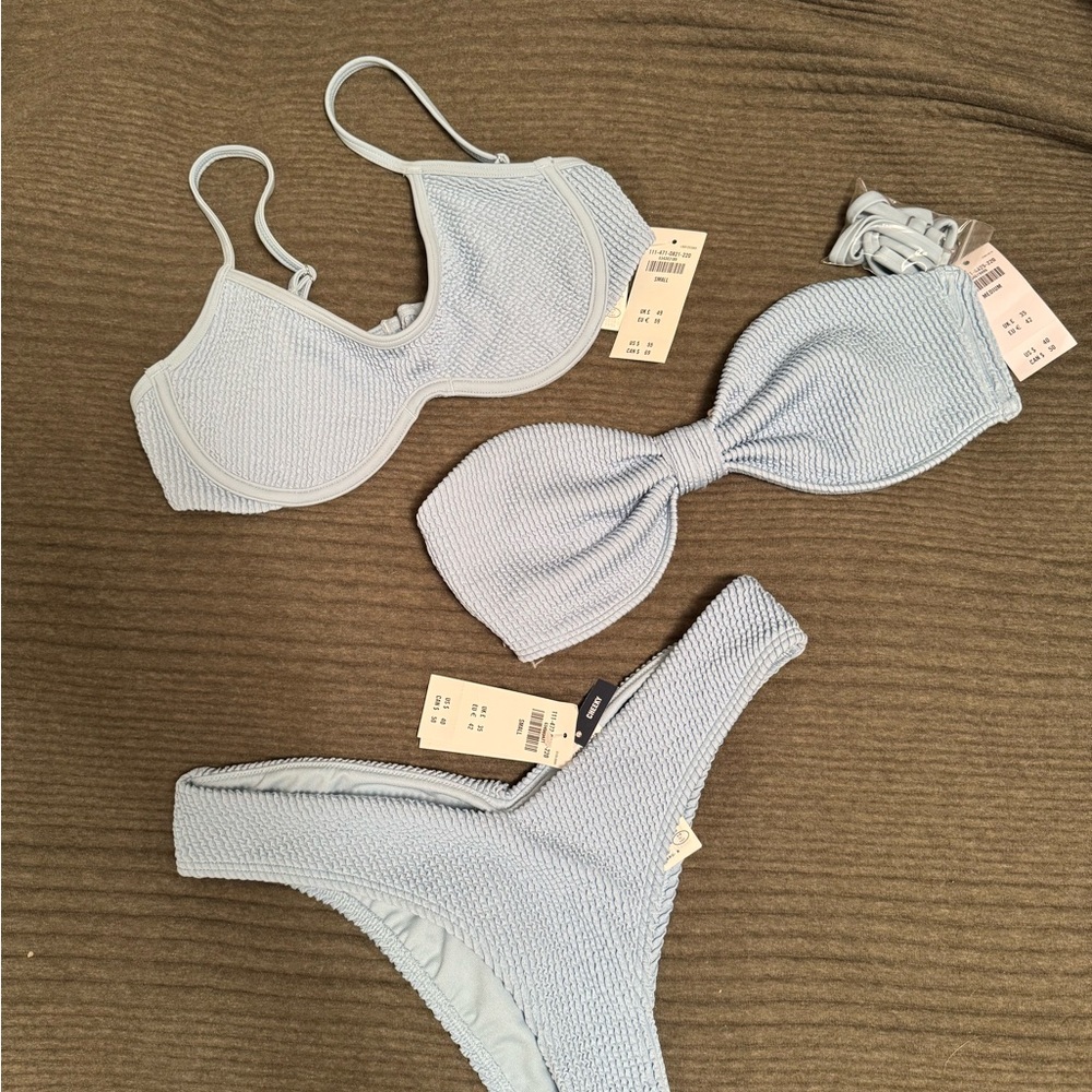 Abercrombie & Fitch Light Blue Bikini Set. One top is a small & other is medium.